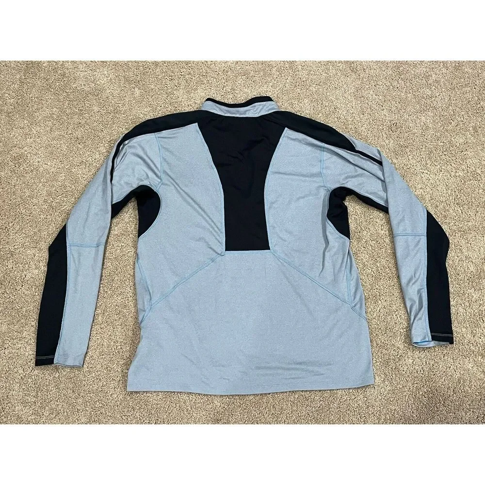 The North Face Pullover Mens L‎ Gray Blue Mountain Athletics 1/4 Zip FlashDry-XD